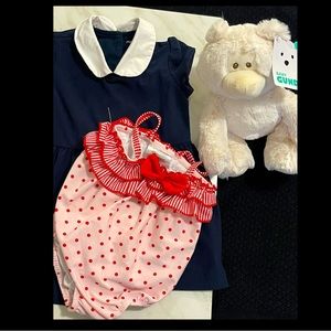 Ralph Lauren navy blue dress cute bathing suit and soft plush.